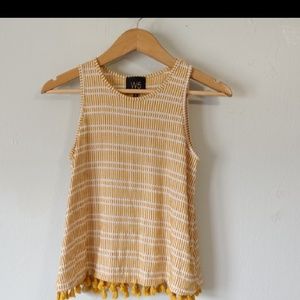 Anthropologie W5 Yellow Mustard Tank Top w/ Fringe